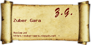 Zuber Gara névjegykártya